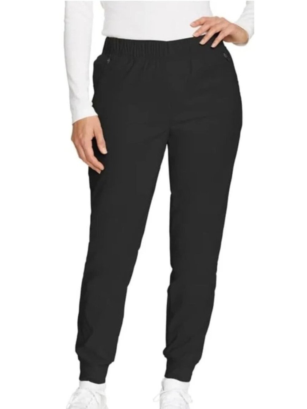 NWT Eddie Bauer Women's Size 16 Black Fleece Lined Jogger Pants
